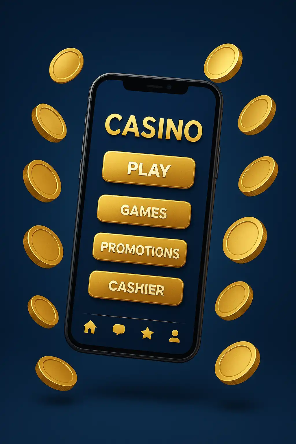 Mafia Casino mobile app mockup on a smartphone